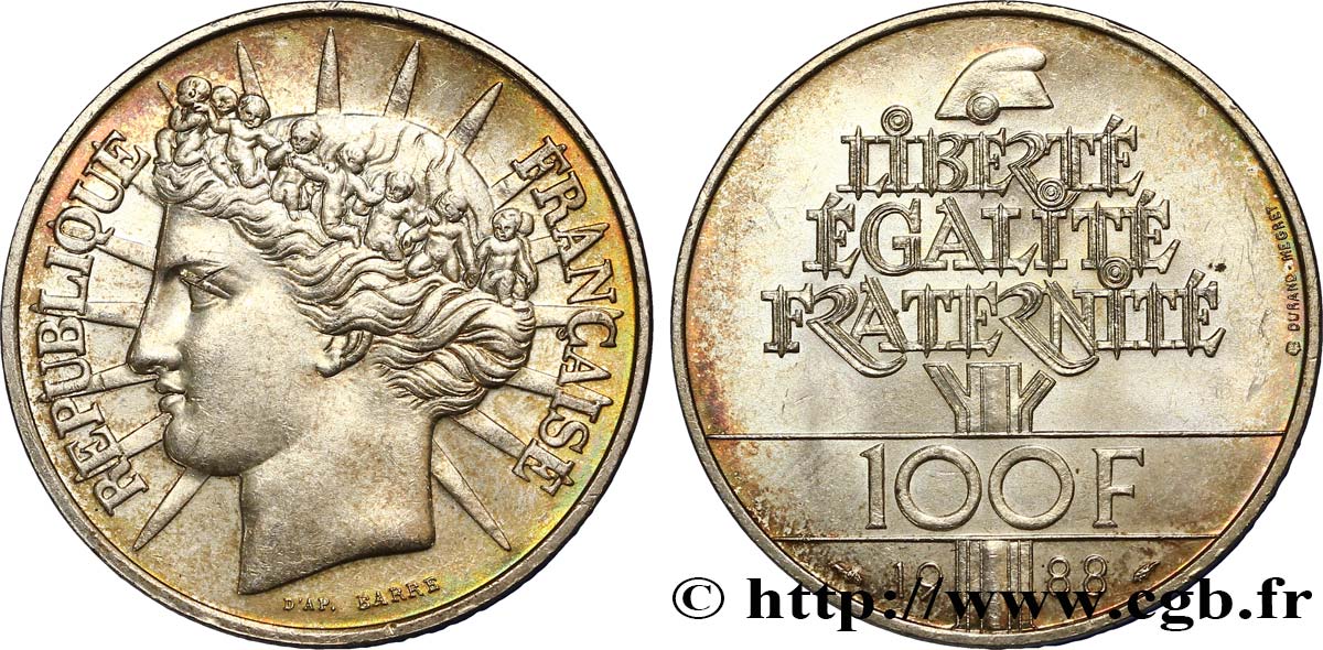 100 francs Fraternité 1988  F.456/2 VZ 