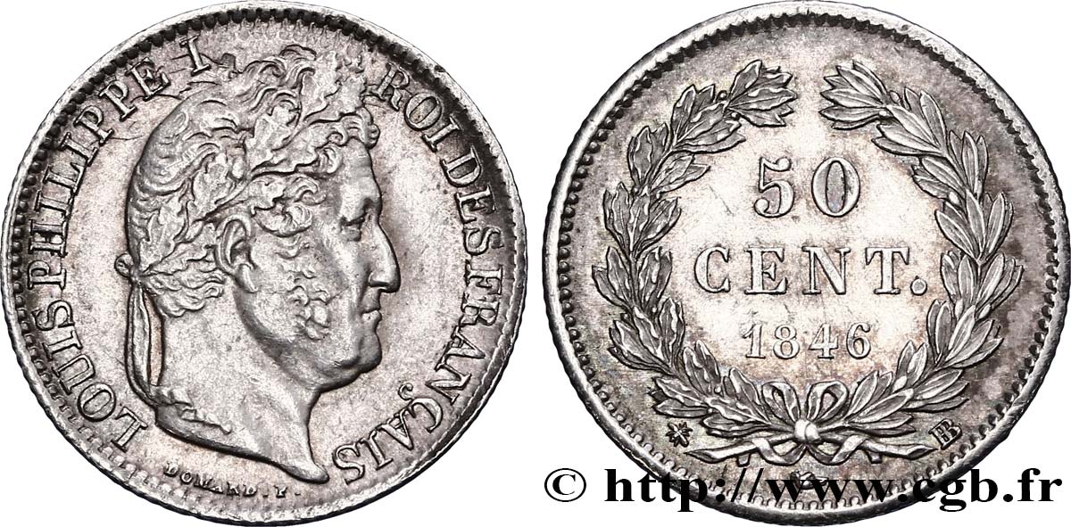 50 centimes Louis-Philippe 1846 Strasbourg F.183/10 VZ58 