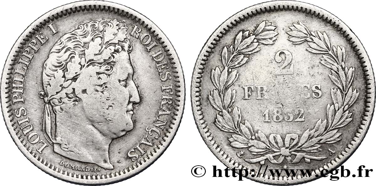 2 francs Louis-Philippe 1832 Paris F.260/4 TB22 