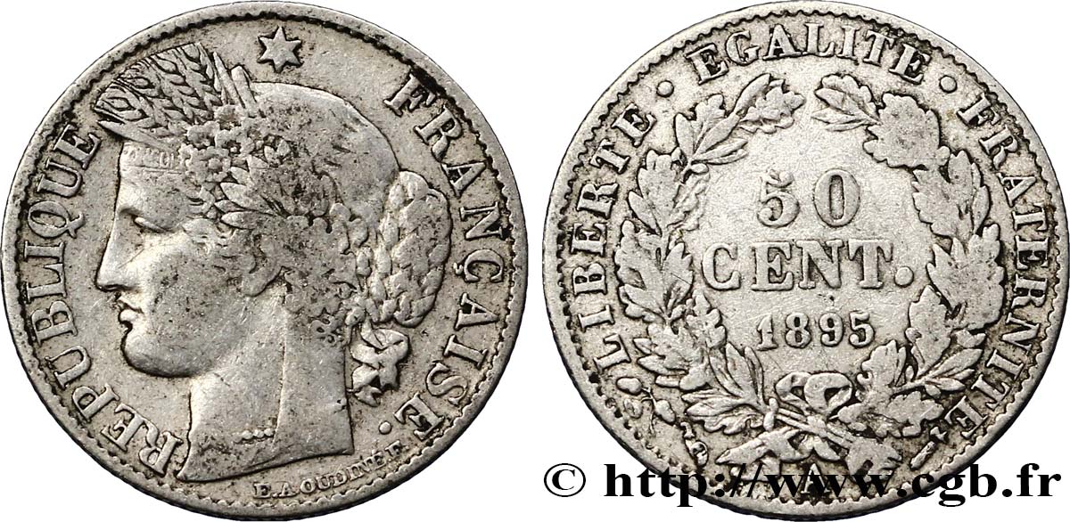 50 centimes Cérès, IIIe République 1895 Paris F.189/16 BC30 
