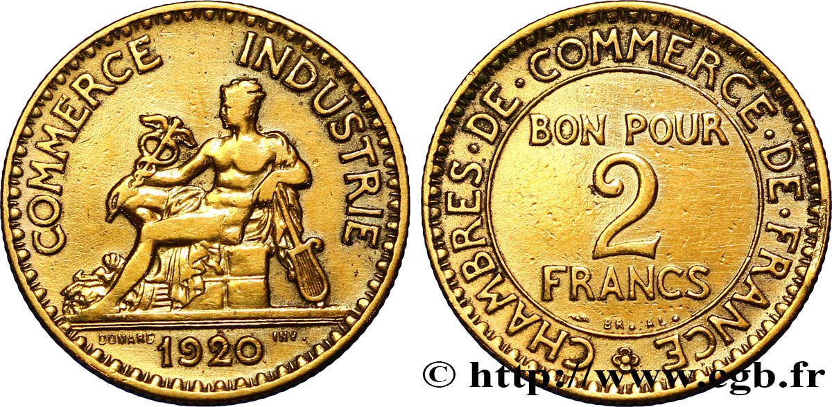 2 francs Chambres de Commerce 1920  F.267/2 TB 