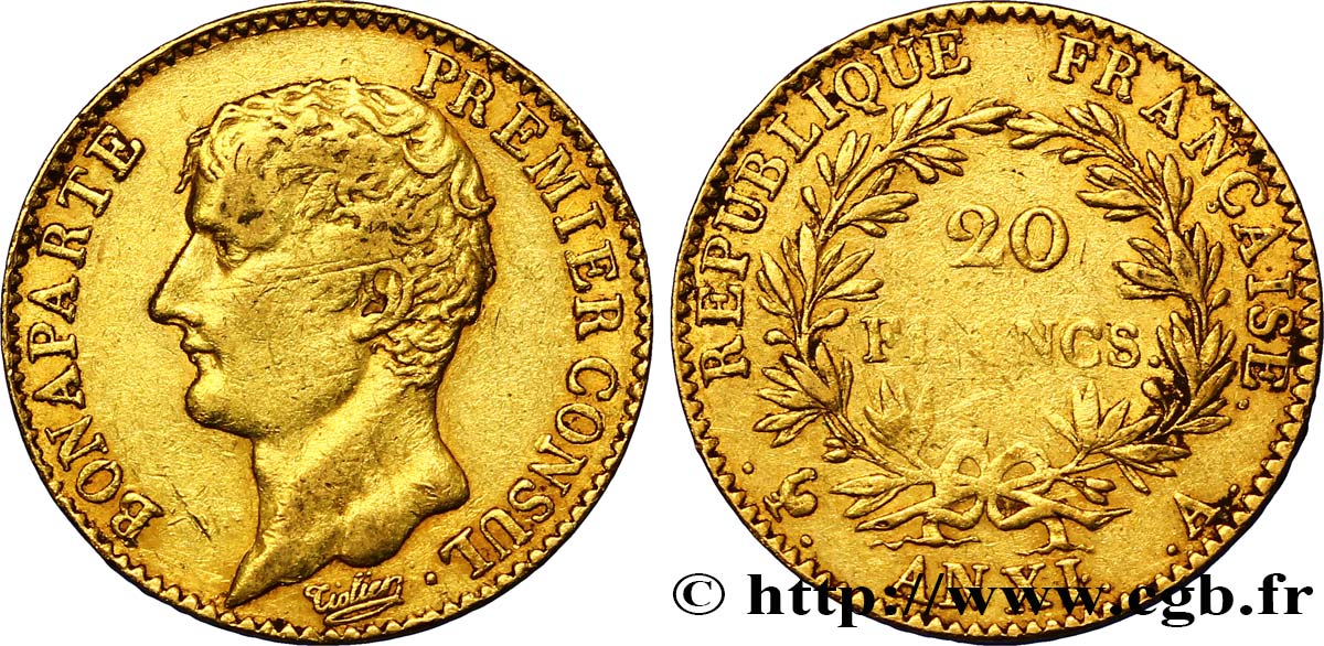 20 francs or Bonaparte, Premier Consul 1803 Paris F.510/1 TTB40 
