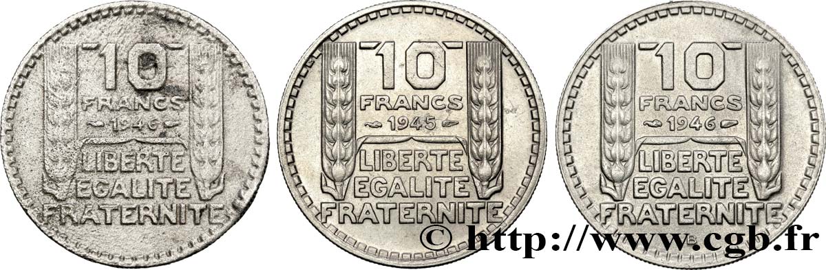 Série quasi complète de 10 francs Turin, grosse tête, rameaux longs - - F.361/- RC/MBC+ 