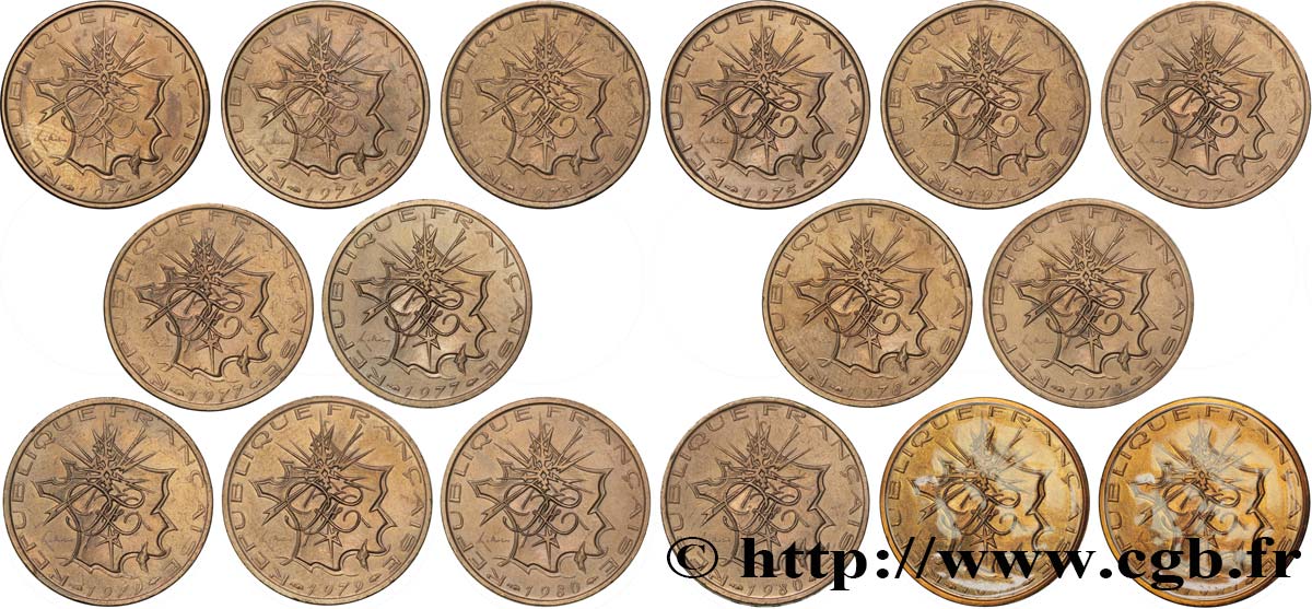 Lot de 16 pièces de 10 francs Mathieu - - F.365/- SS/ST 
