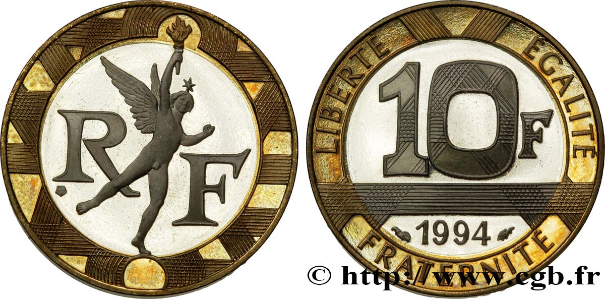 10 francs Génie de la Bastille, BE (Belle Épreuve) 1994 Pessac F.375/11 var. MS67 