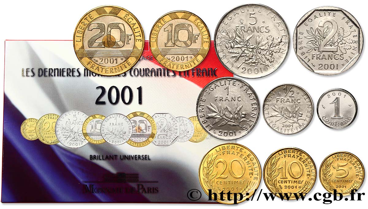 Série Brillant Universel 2001 Paris F.5200 33 MS70 
