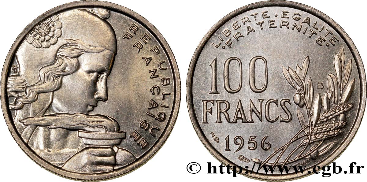 100 francs Cochet 1956 Beaumont-Le-Roger F.450/9 MS64 
