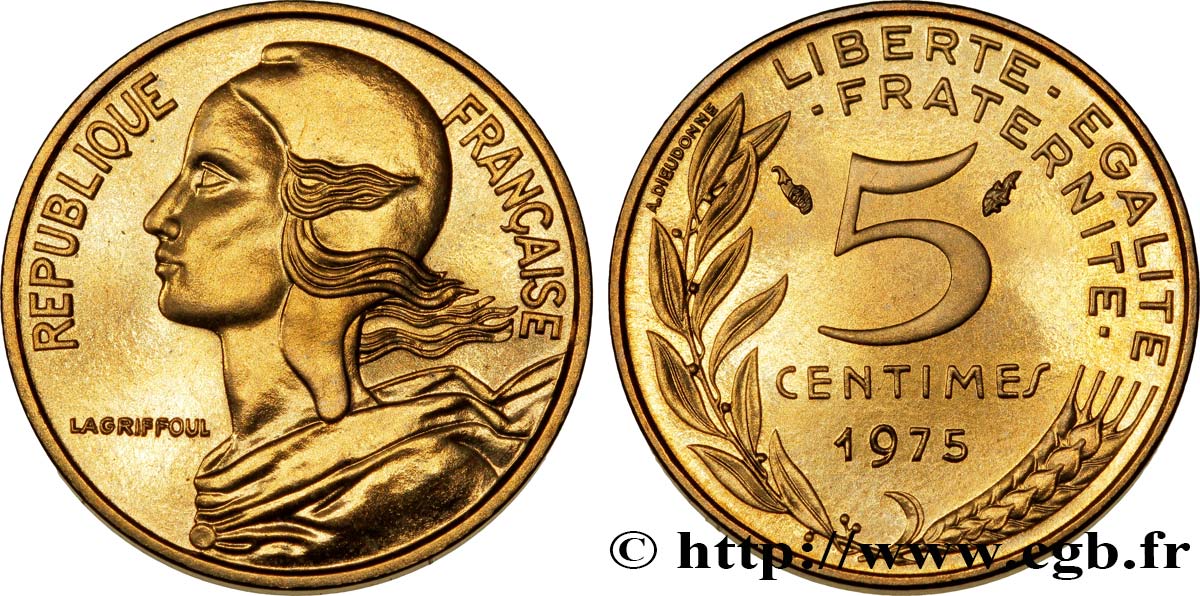 5 centimes Marianne 1975 Pessac F.125/11 FDC67 