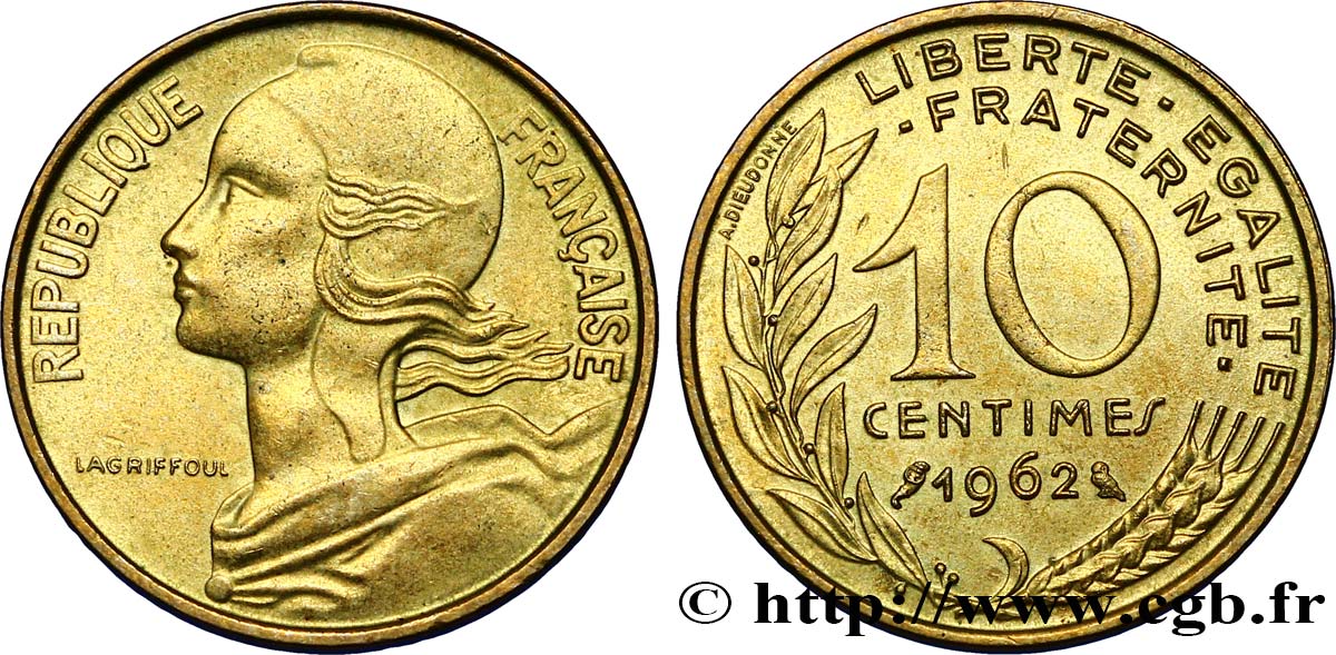 10 centimes Marianne 1962 Paris F.144/2 AU58 