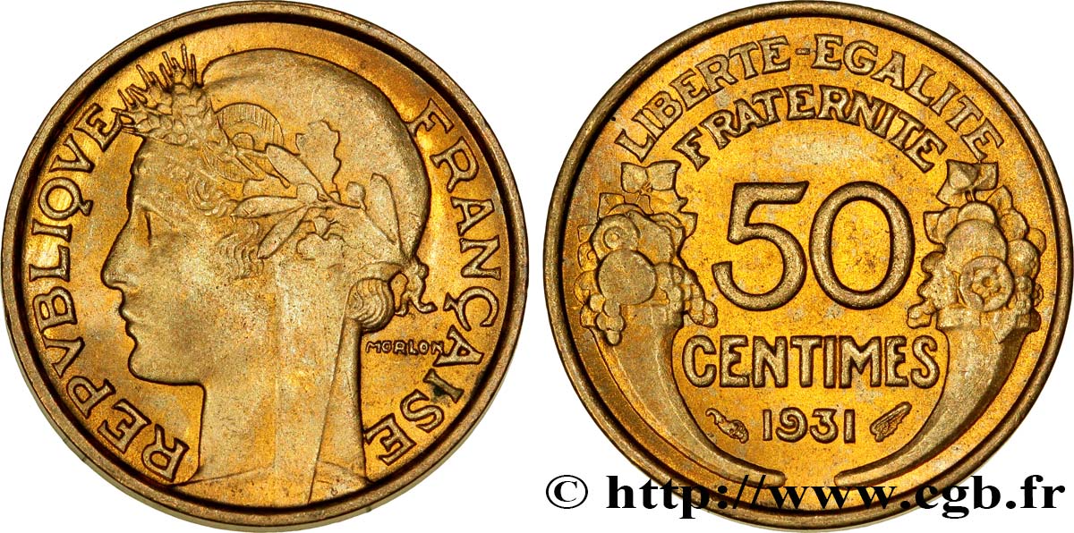 50 centimes Morlon 1931  F.192/3 MS64 