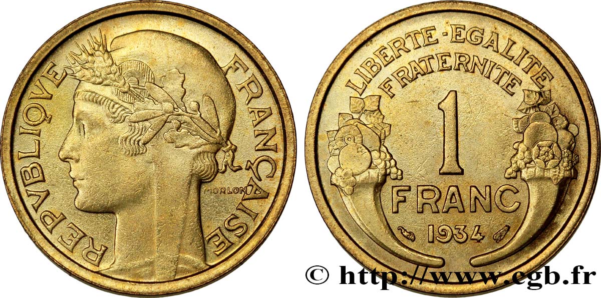 1 franc Morlon 1934 Paris F.219/5 MS63 