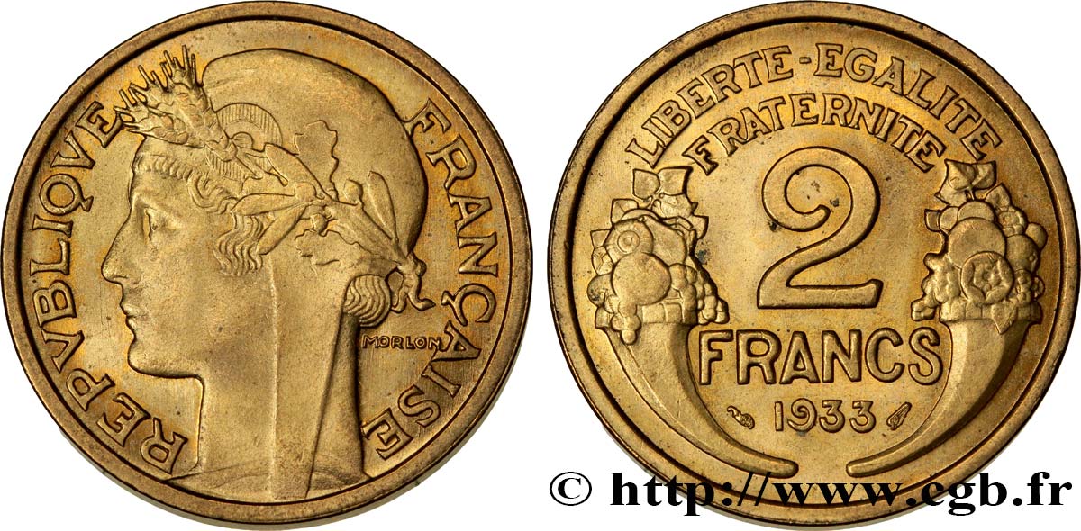 2 francs Morlon 1933  F.268/5 fST63 