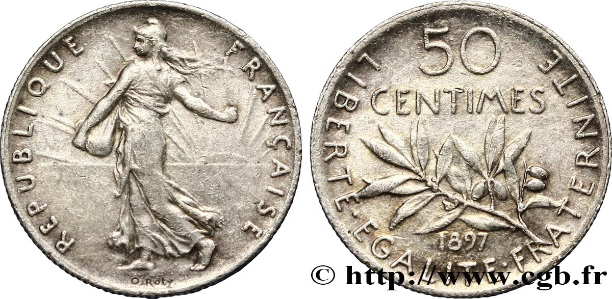 50 centimes Semeuse 1897  F.190/1 XF48 