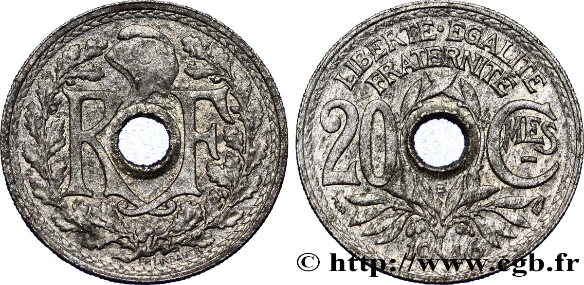 20 centimes Lindauer Zinc 1946 Beaumont-Le-Roger F.155/6 MBC48 