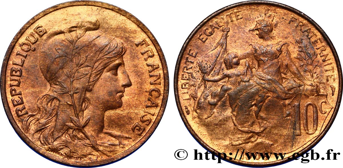 10 centimes Daniel-Dupuis 1906  F.136/15 AU58 