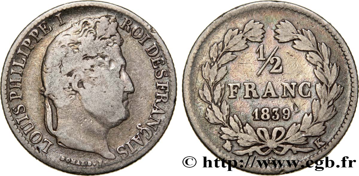 1/2 franc Louis-Philippe 1839 Bordeaux F.182/81 F18 