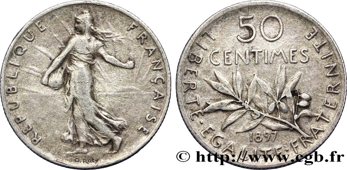 50 centimes Semeuse 1897  F.190/1 MB30 