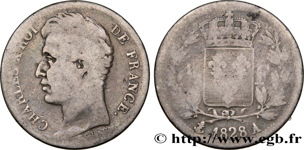 1/2 franc Charles X 1828 Paris F.180/25 B10 