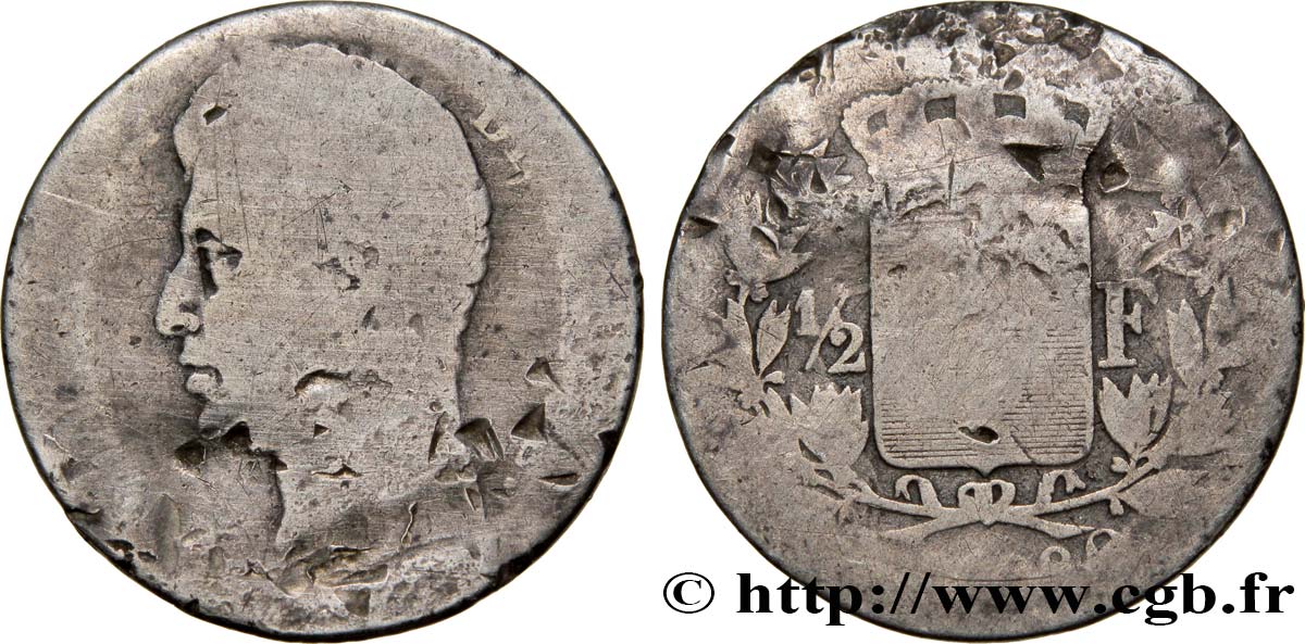 1/2 franc Charles X 1828 Perpignan F.180/34 q.B3 