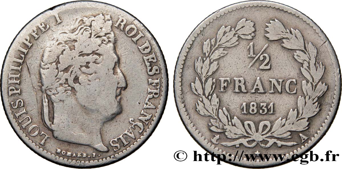 1/2 franc Louis-Philippe 1831 Paris F.182/1 MB20 