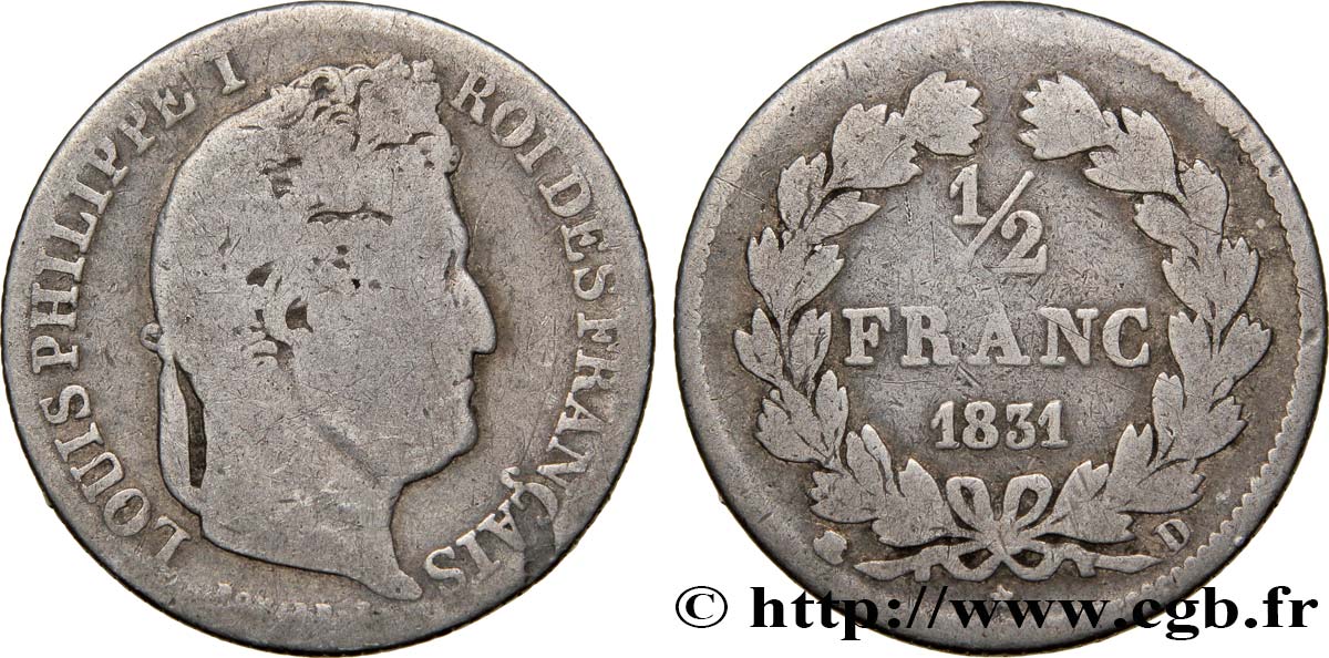 1/2 franc Louis-Philippe 1831 Lyon F.182/4 RC10 