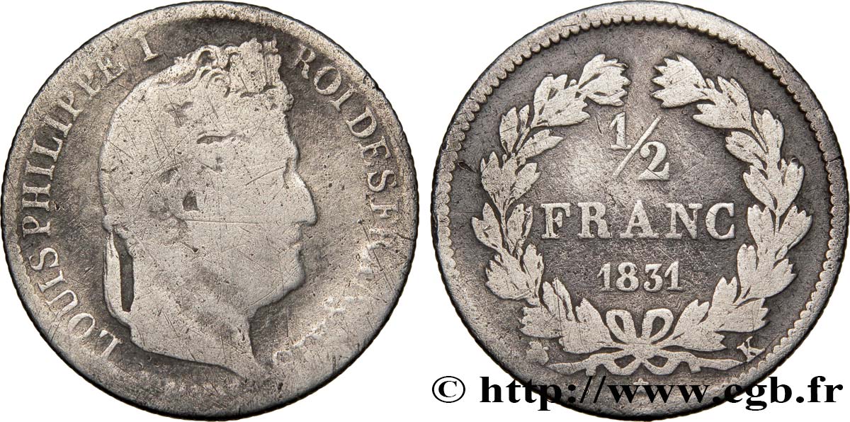 1/2 franc Louis-Philippe 1831 Bordeaux F.182/7 q.B5 
