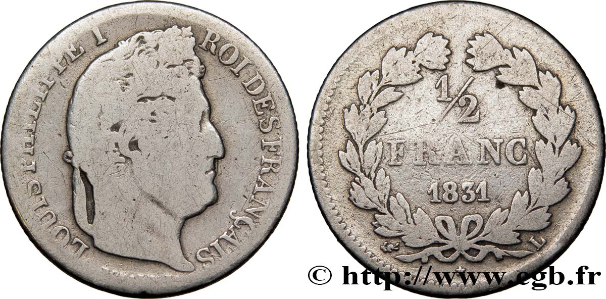 1/2 franc Louis-Philippe 1831 Bayonne F.182/8 B8 