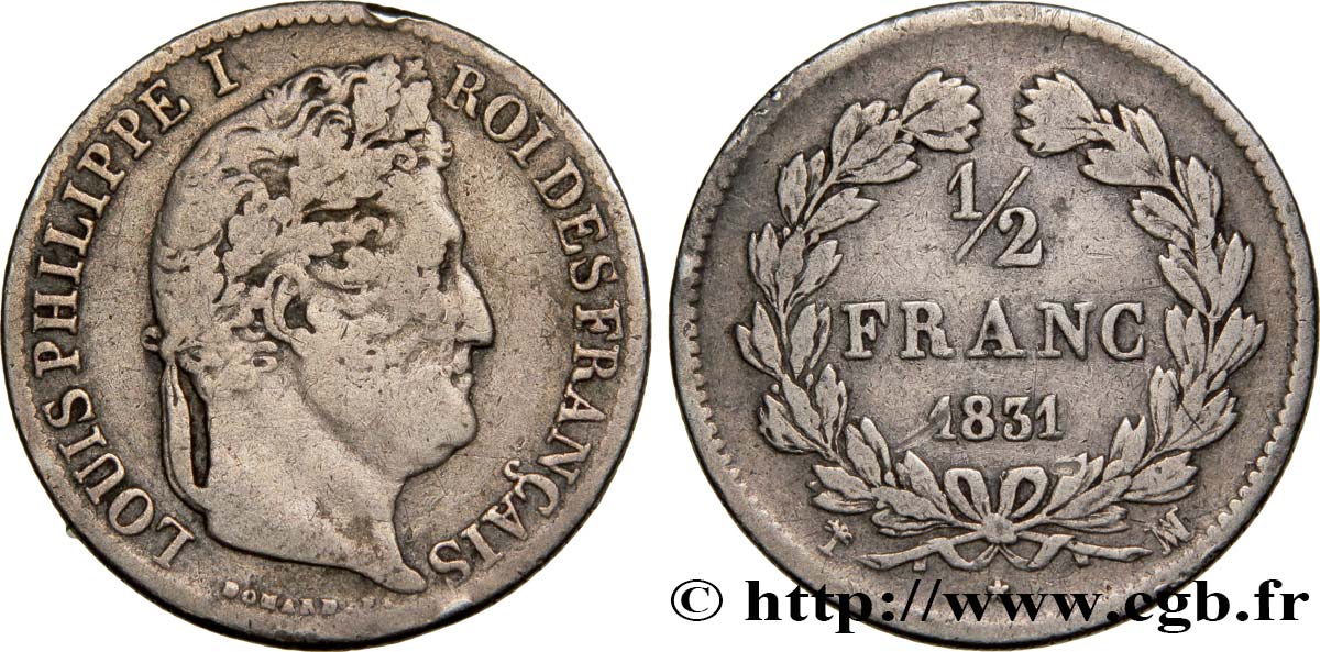 1/2 franc Louis-Philippe 1831 Marseille F.182/10 MB25 