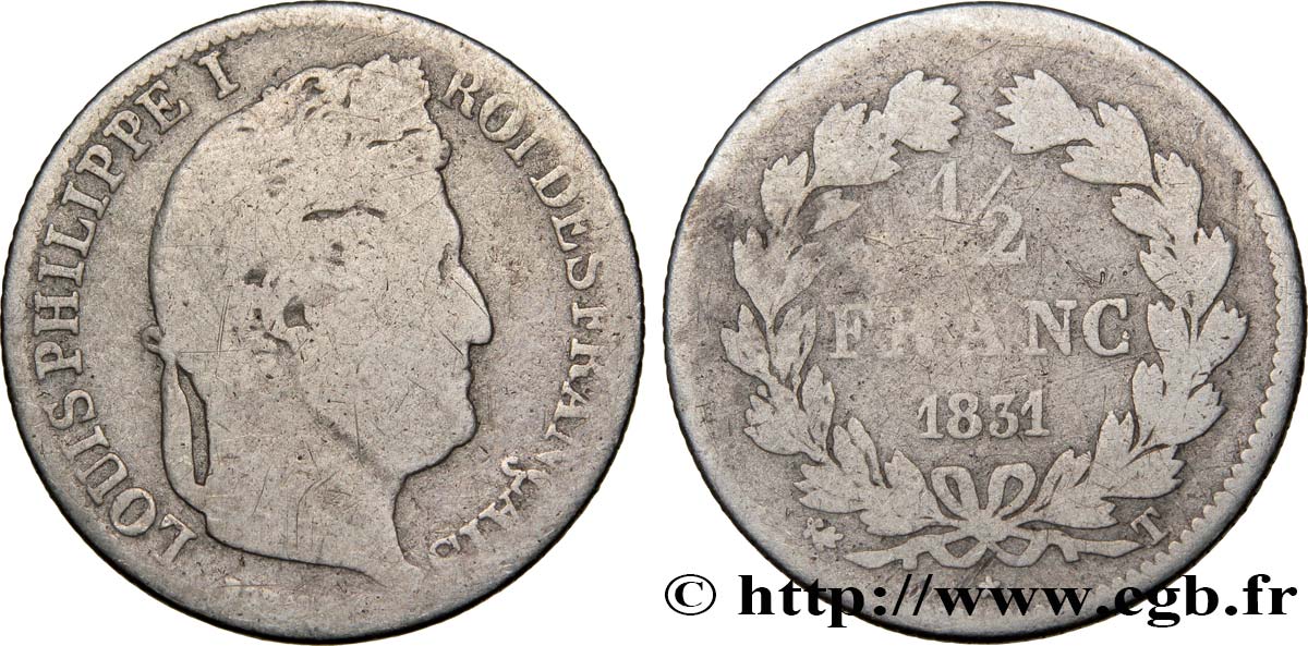 1/2 franc Louis-Philippe 1831 Nantes F.182/12 SGE10 