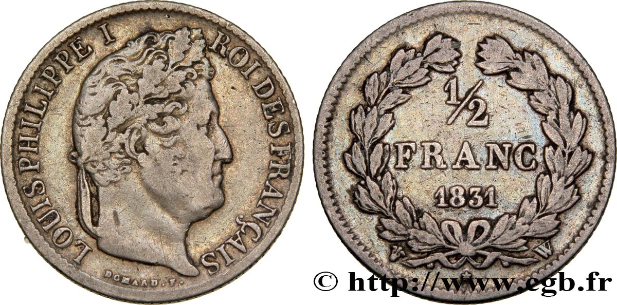 1/2 franc Louis-Philippe 1831 Lille F.182/13 TB35 