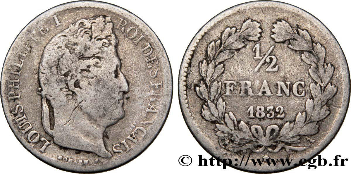 1/2 franc Louis-Philippe 1832 Paris F.182/15 TB20 