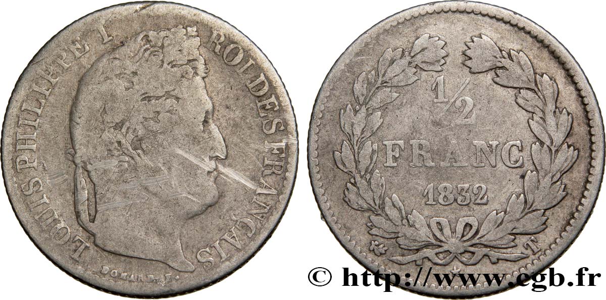 1/2 franc Louis-Philippe 1832 Nantes F.182/25 B12 