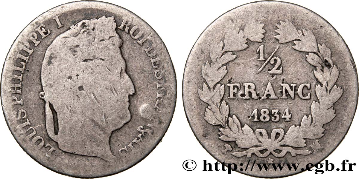 1/2 franc Louis-Philippe 1834 Marseille F.182/49 SGE8 