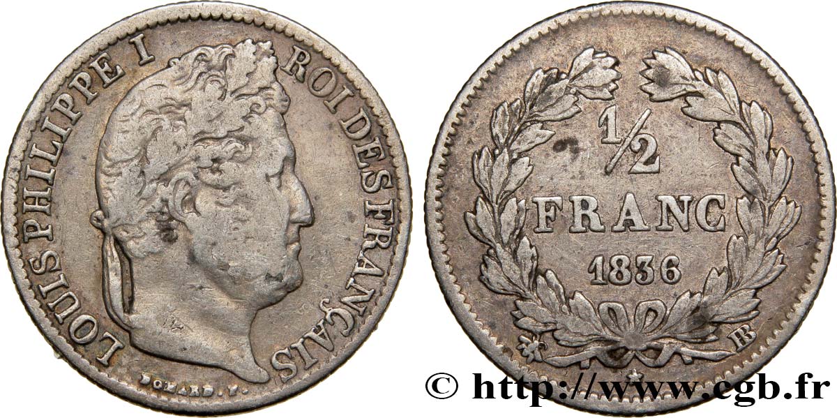 1/2 franc Louis-Philippe 1836 Strasbourg F.182/64 BC25 