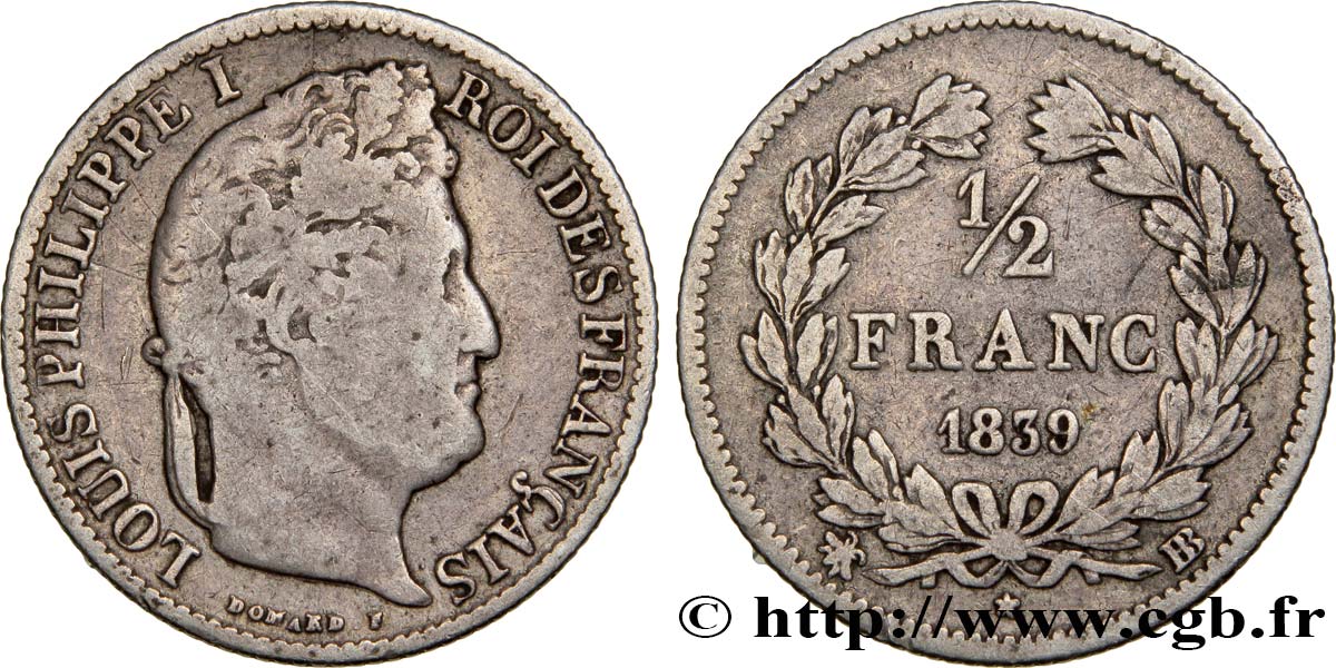 1/2 franc Louis-Philippe 1839 Strasbourg F.182/80 BC15 