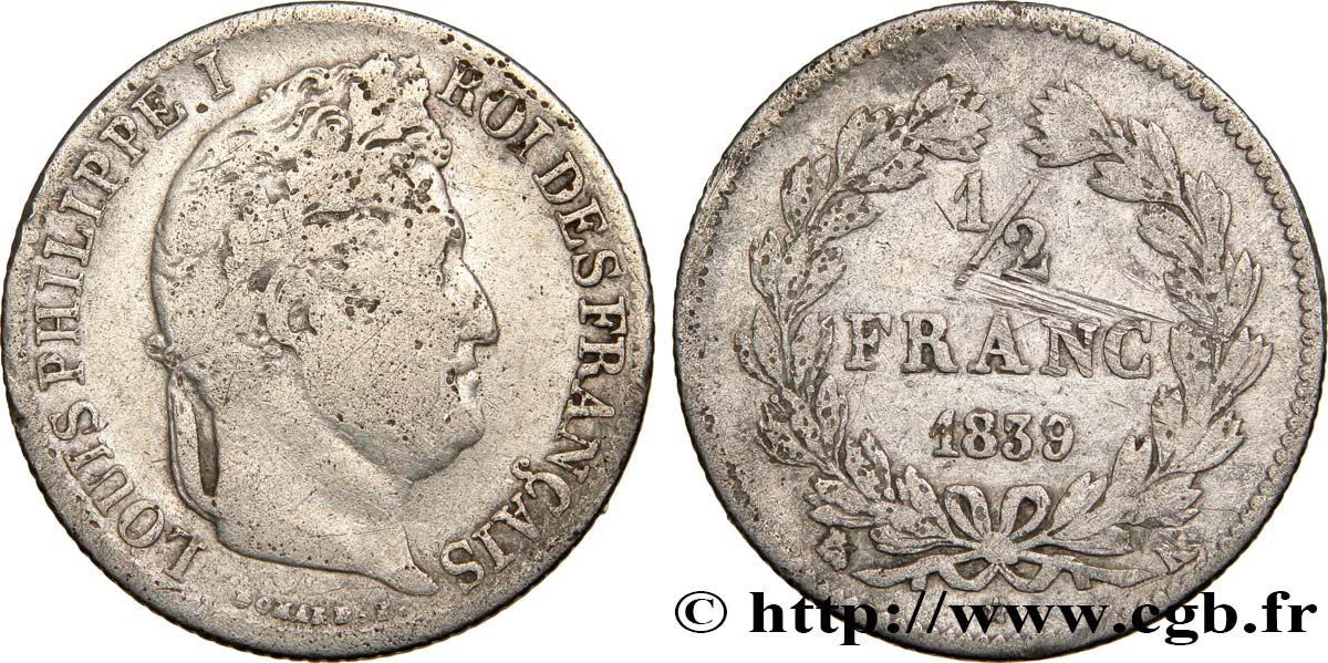 1/2 franc Louis-Philippe 1839 Bordeaux F.182/80 B12 