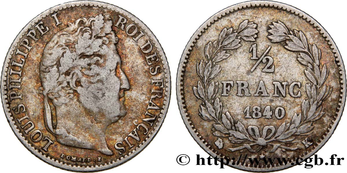 1/2 franc Louis-Philippe 1840 Bordeaux F.182/86 MB30 