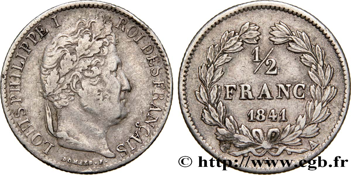 1/2 franc Louis-Philippe 1841 Paris F.182/89 S38 