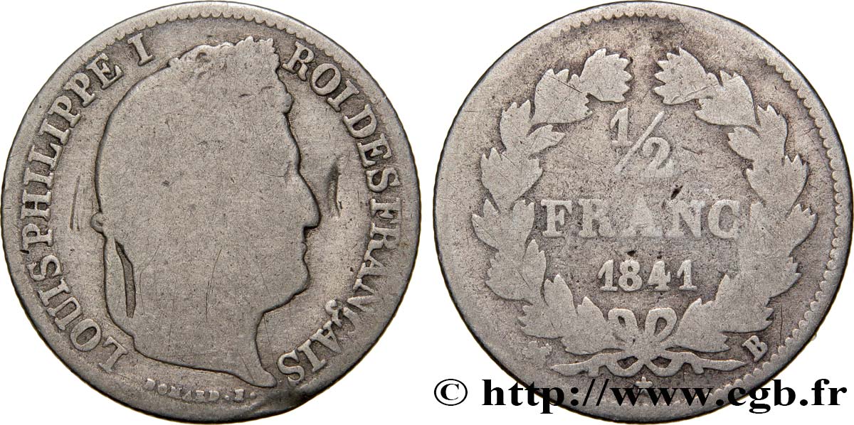 1/2 franc Louis-Philippe 1841 Rouen F.182/90 RC8 