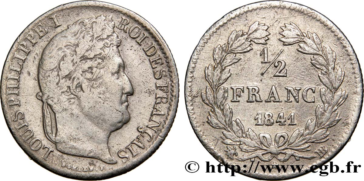 1/2 franc Louis-Philippe 1841 Strasbourg F.182/91 S18 