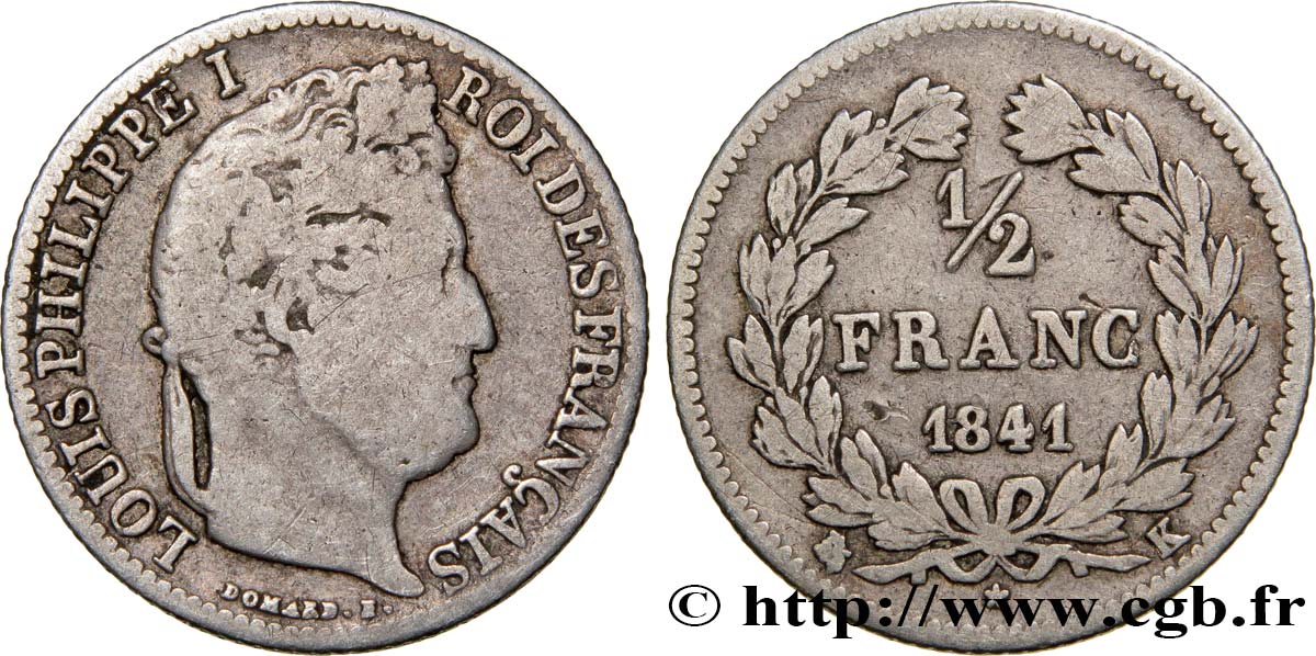 1/2 franc Louis-Philippe 1841 Bordeaux F.182/92 BC15 