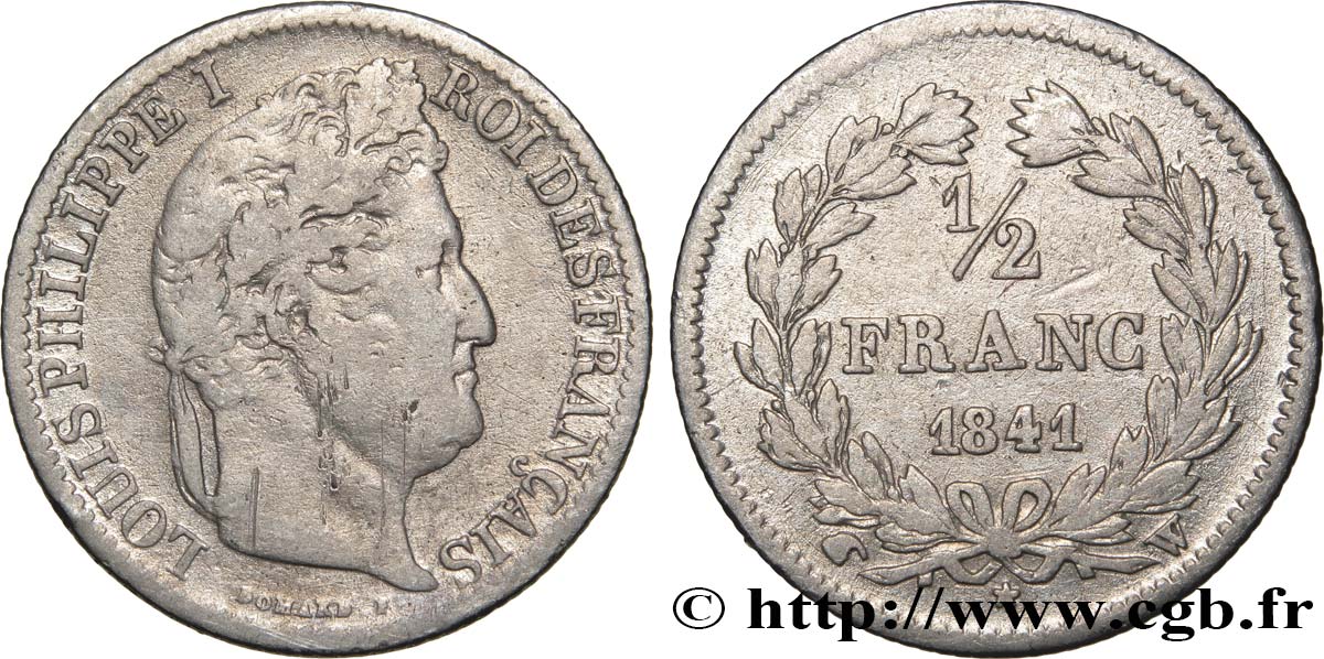 1/2 franc Louis-Philippe 1841 Lille F.182/93 BC30 