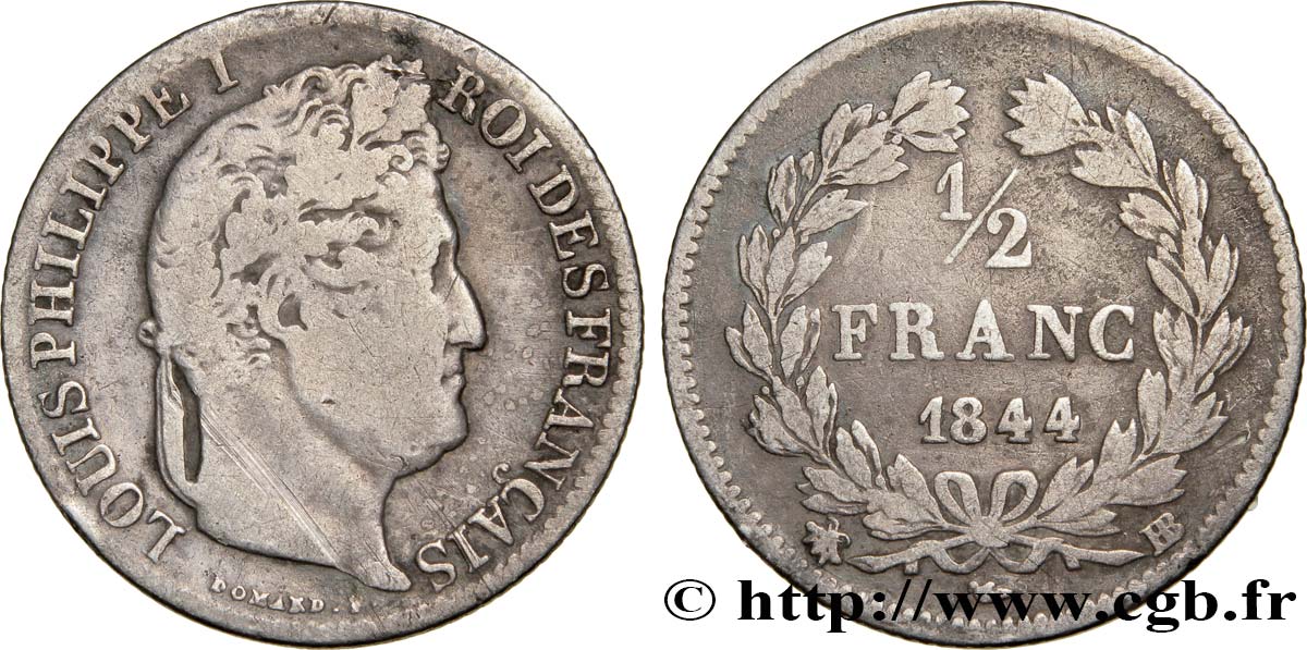 1/2 franc Louis-Philippe 1844 Strasbourg F.182/105 F18 