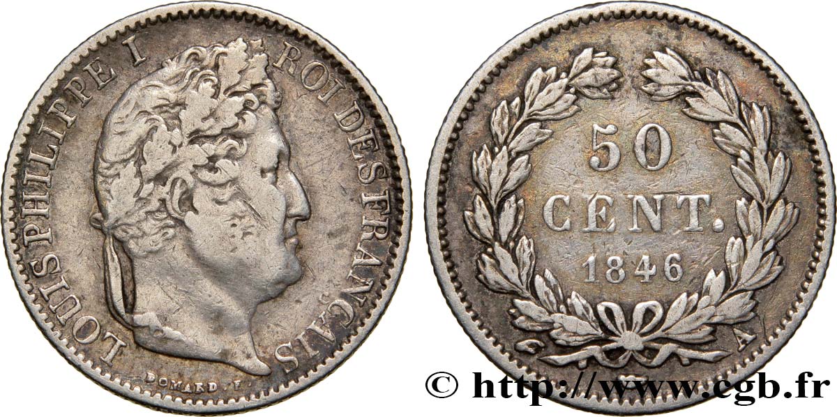 50 centimes Louis-Philippe 1846 Paris F.183/7 MBC40 