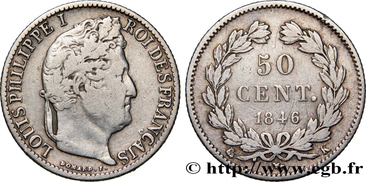50 centimes Louis-Philippe 1846 Bordeaux F.183/11 VF22 