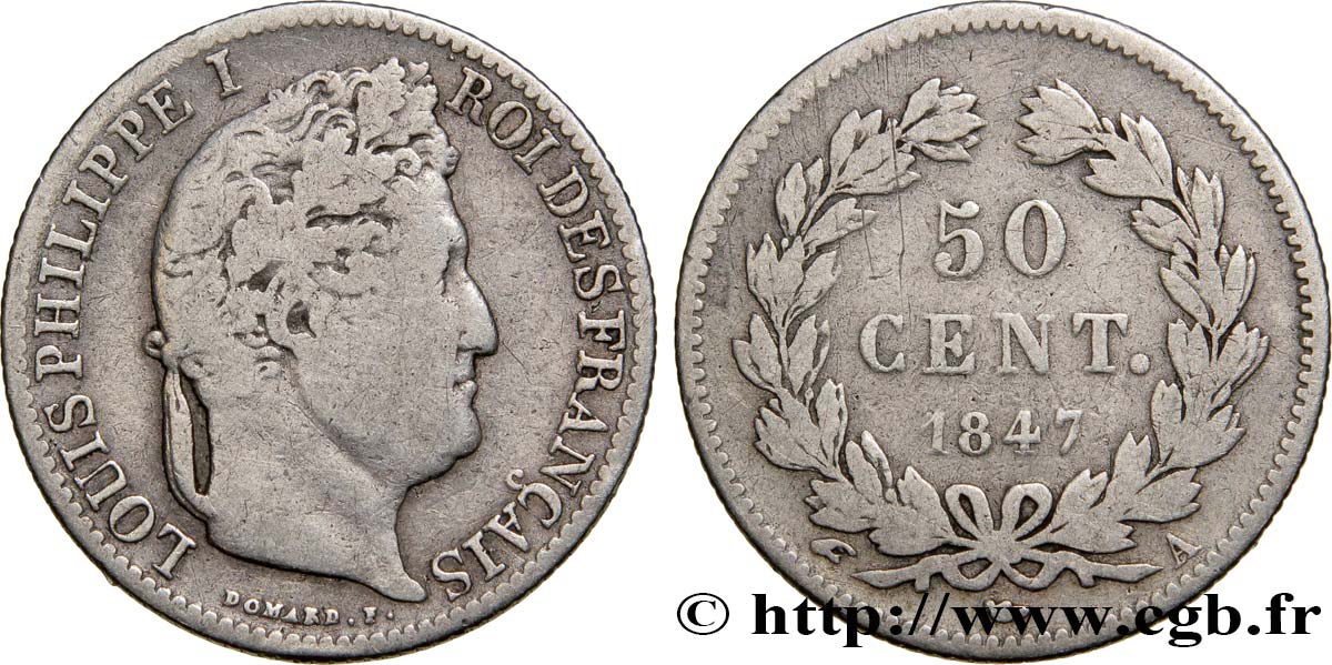 50 centimes Louis-Philippe 1847 Paris F.183/13 MB25 