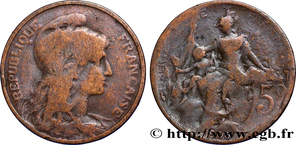 5 centimes Daniel-Dupuis 1905  F.119/15 VG8 