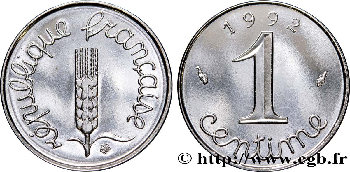 1 centime Épi, BU (Brillant Universel), frappe médaille 1992 Pessac F.106/51 FDC68 