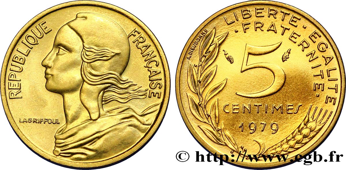 5 centimes Marianne 1979 Pessac F.125/15 SPL64 