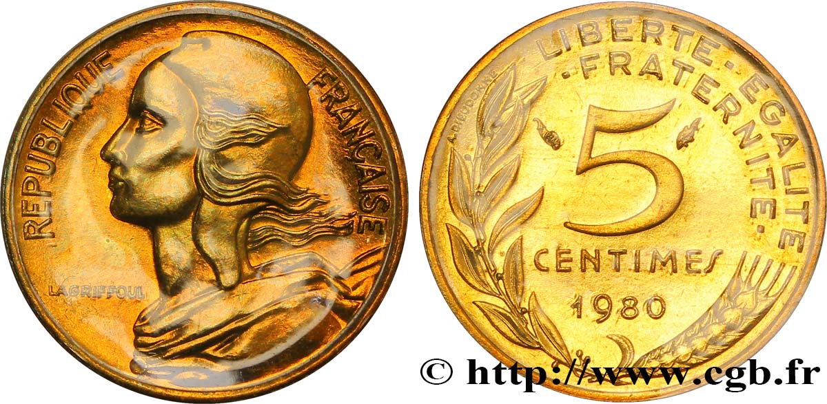5 centimes Marianne 1980 Pessac F.125/16 FDC68 